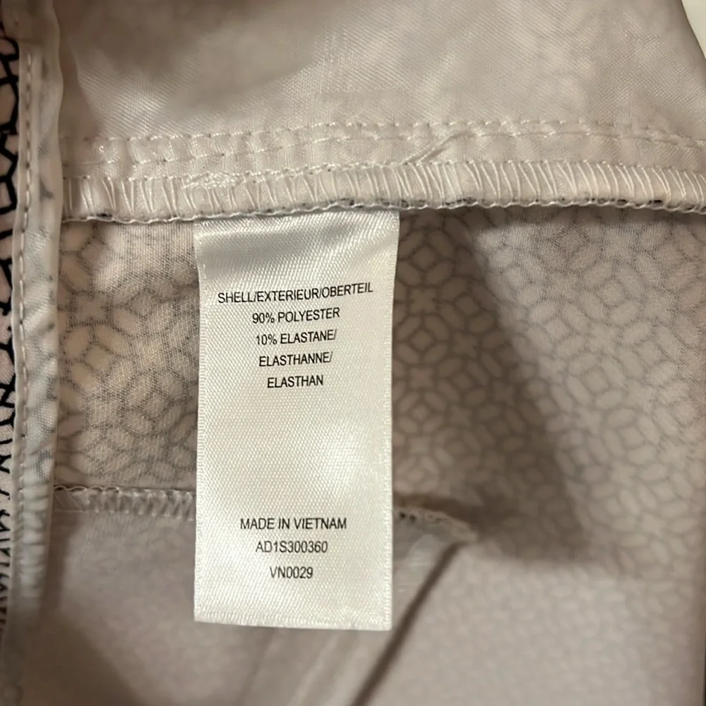 Adrianna Papell NEW mid-rise tailor taper Y2K 90’s trouser White Black Sz 6
